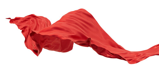 Flowing red wave cloth, 3d rendering.