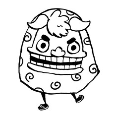 獅子舞の手描きイラスト