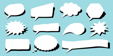 Fototapeta premium set of speech bubbles or clouds for messages