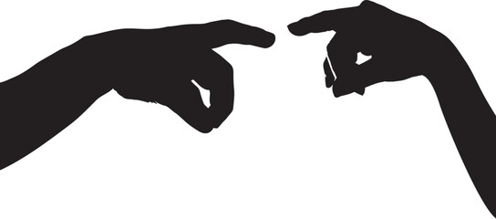 Vector. Silhouette of a couple holding hands