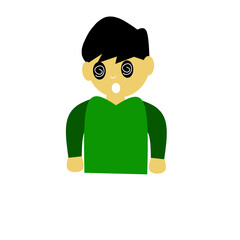 dizzy boy vector illustration