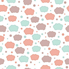 Cute colors clouds pattern