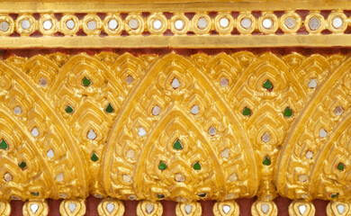 Thai pattern temple wall. Thai identity.