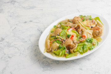 肉団子と豆腐の野菜餡かけ