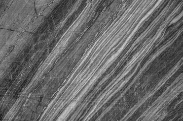 Natural marble texture background. Close-up view of a marble quarry. Black and white.