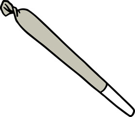 Illustration of joint or spliff. Medical prescribed drug consumption, medical marijuana.