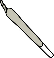 Illustration of joint or spliff. Medical prescribed drug consumption, medical marijuana.