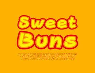 Vector creative Sign Sweet Buns. Bright handwritten Font. Artistic Alphabet Letters, Numbers and Symbols set