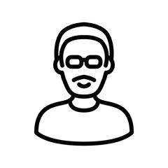 Man line icon vector graphic illustration