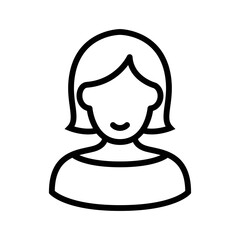Young woman line icon vector graphic illustration