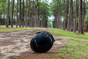Electric Unicycle in the pine forest © prawit2515