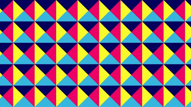 4K looped. Colorful geometric seamless pattern background