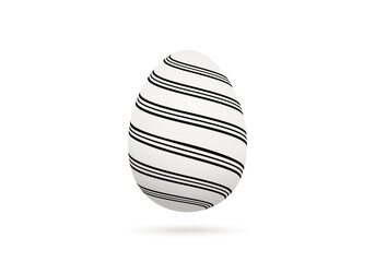 White egg with a pattern for easter.