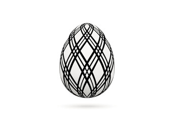 White egg with a pattern for easter.
