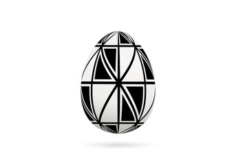 White egg with a pattern for easter.