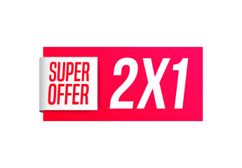 Super Offer 2X1 Shopping Label