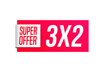 Super Offer 3X2 Shopping Label