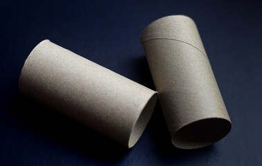 middle roll of tissue paper on black background