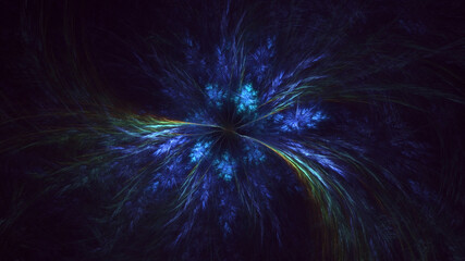3D rendering abstract colorful fractal light background