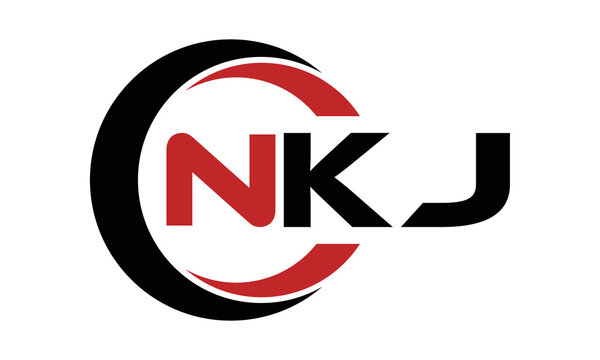 NKJ three letter swoosh logo design vector template | monogram logo | abstract logo | wordmark logo | letter mark logo | business logo | brand logo | flat logo | minimalist logo | text | word | symbol