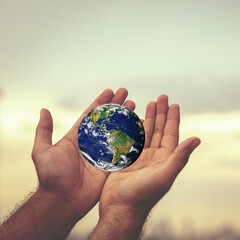 Beautiful Earth in Hand Image