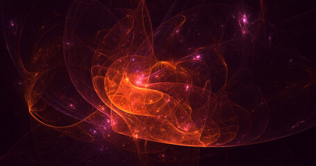 3D rendering abstract valentine red fractal light background