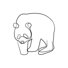 Panda bear continuous line art drawing