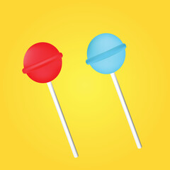 candy sweets isolated on pastel background and realistic food objects
