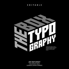 Editable Text Effect Vector of White Grey 3d Box Isometric Typography for Poster Printing, brochure, book, banner © Typelogi
