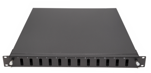 Fiber Optic Patch Panel on isolated white background