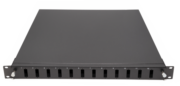 Fiber Optic Patch Panel on isolated white background