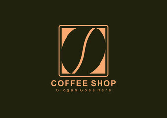 logo coffee shop with flat design style