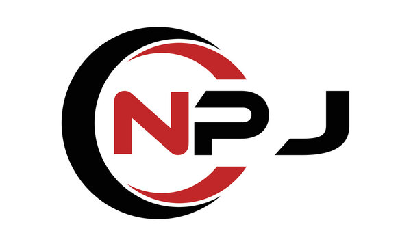 NPJ three letter swoosh logo design vector template | monogram logo | abstract logo | wordmark logo | letter mark logo | business logo | brand logo | flat logo | minimalist logo | text | word | symbol