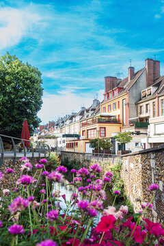 Street view of downtown Evreux, France
