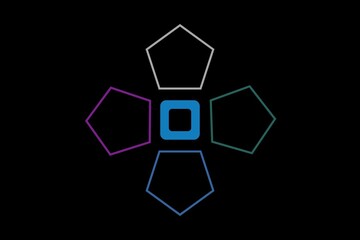 Black abstract background with colorful elements