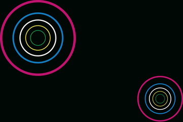 black abstract background with colorful circle elements