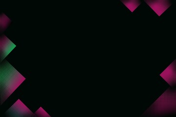Black abstract background with green and purple elements