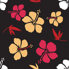 Hibiscus seamless pattern, background