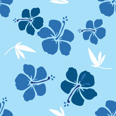 Hibiscus seamless pattern, background © viktorijareut