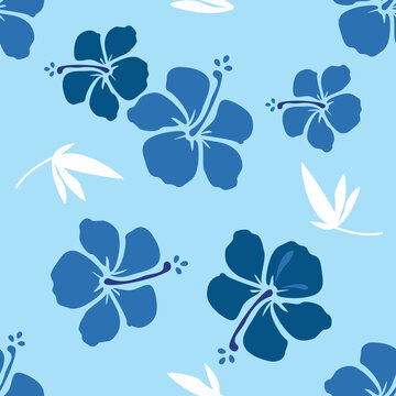 Hibiscus seamless pattern, background