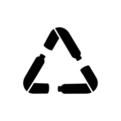 Pet plastic bottle or recycling symbol with arrows