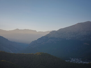 Obraz premium travel to Turkey, Kemer in autumn seasone. Picturesque nature. Sea and mountains.