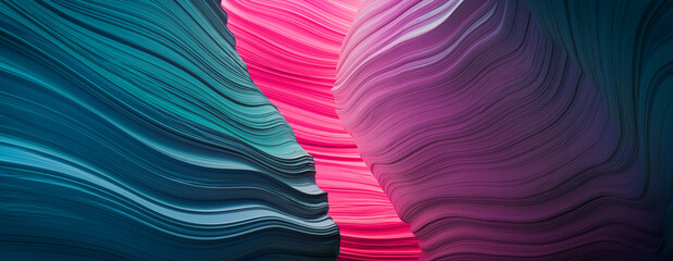 Pink and Turquoise Abstract 3D Wallpaper.