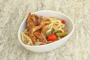 Chinese wok with chicken and teriyaki