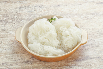 Glass asian noodles in the bowl