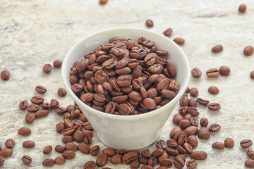 Roasted coffee bean in the bowl