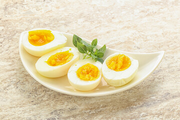 Boiled chicken egg for breakfast