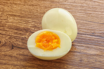 Boiled chicken egg for breakfast