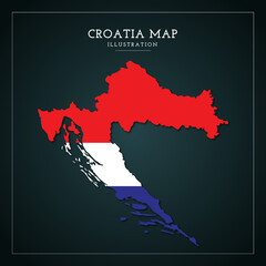 3D Croatia Map Vector Illustration