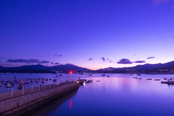 Beautiful sunset at Tai Mei Tuk, Tai Po, Hong Kong